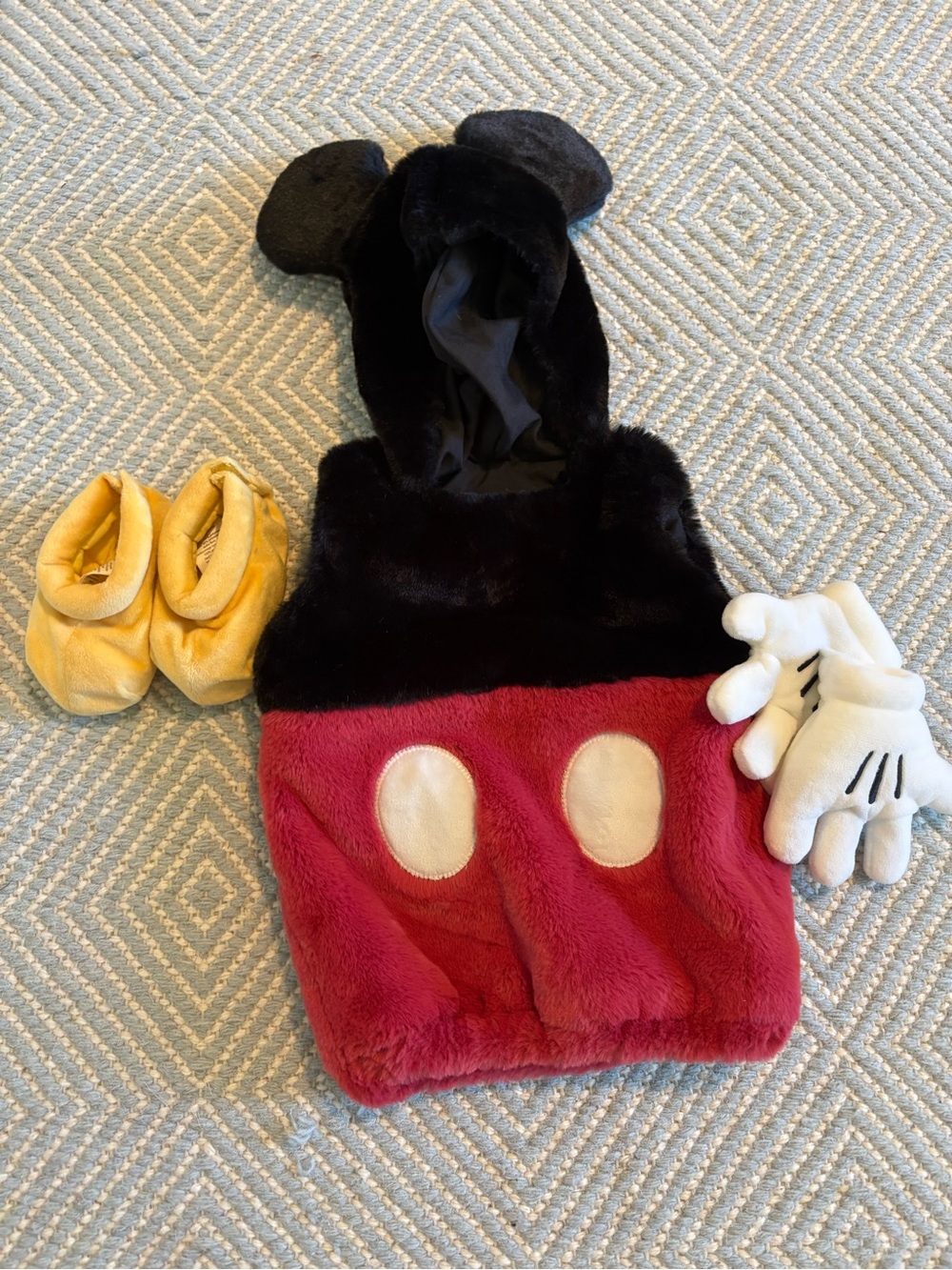 Pottery Barn Kids Black, Red and Yellow Plush Mouse Costume Set